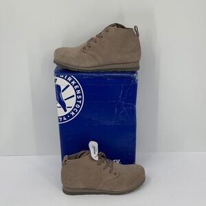 Birkenstock Dundee Plus Taupe boot suede shoe tan leather lace-up women new 36 5